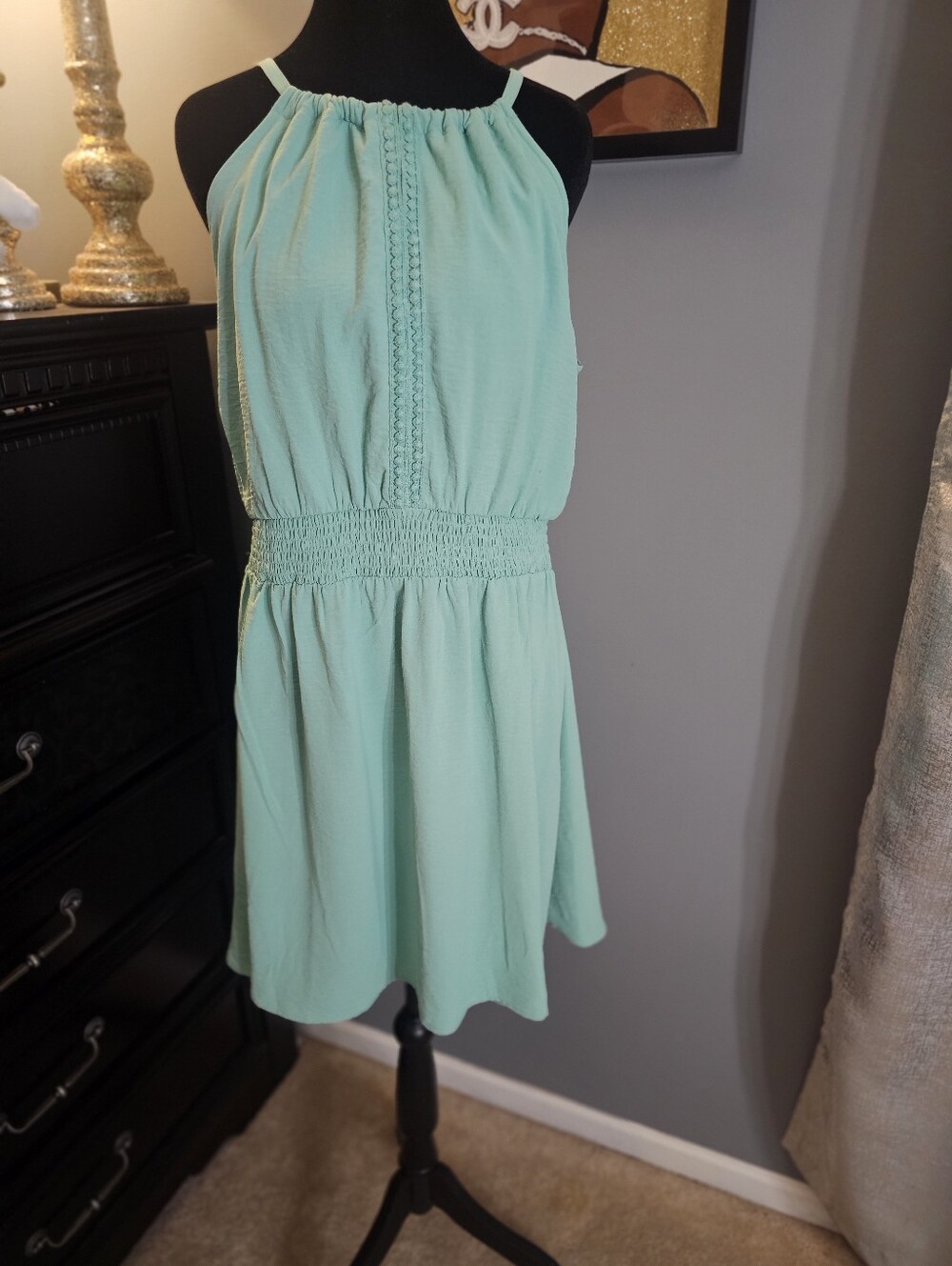 No Boundaries Mint Halter Mini Dress